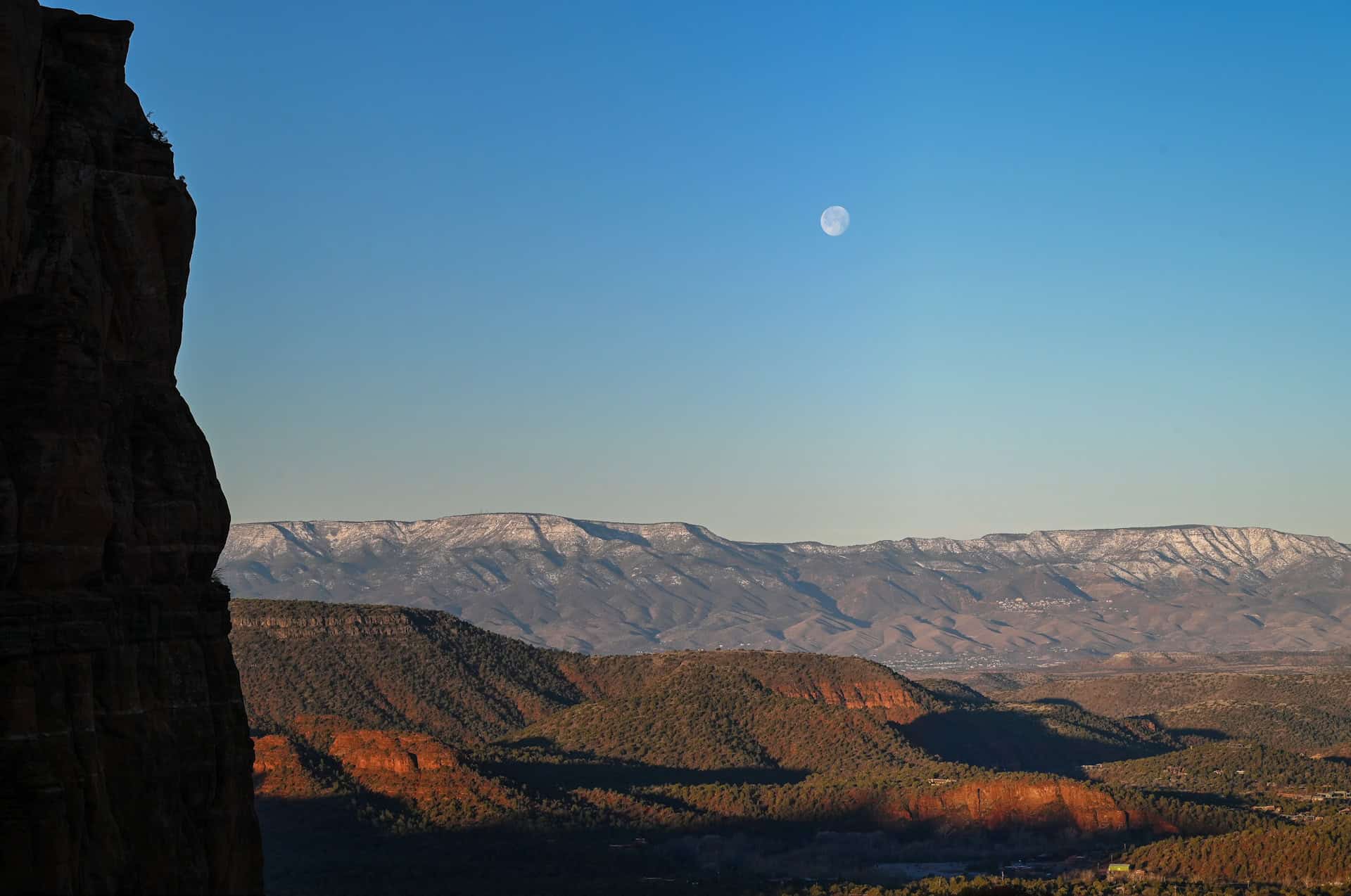 moon view from cathedral rock trail in sedona