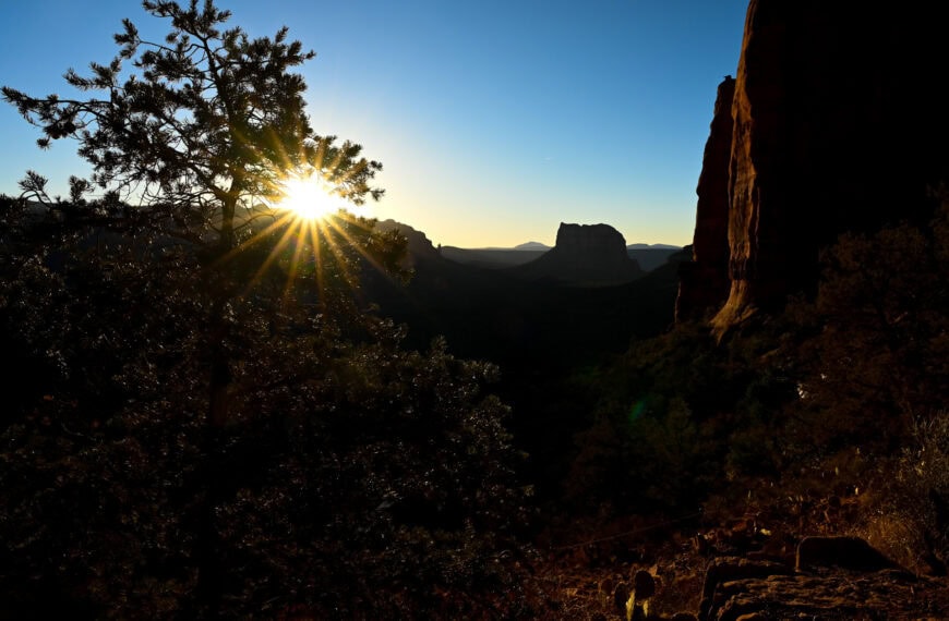 sunrise from cathedral rock trail