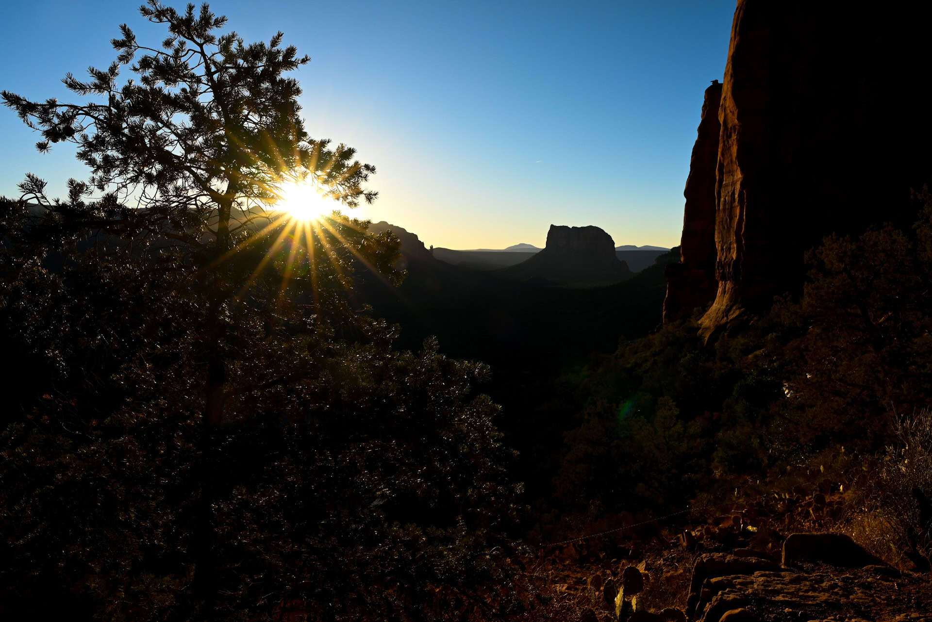 sunrise from cathedral rock trail
