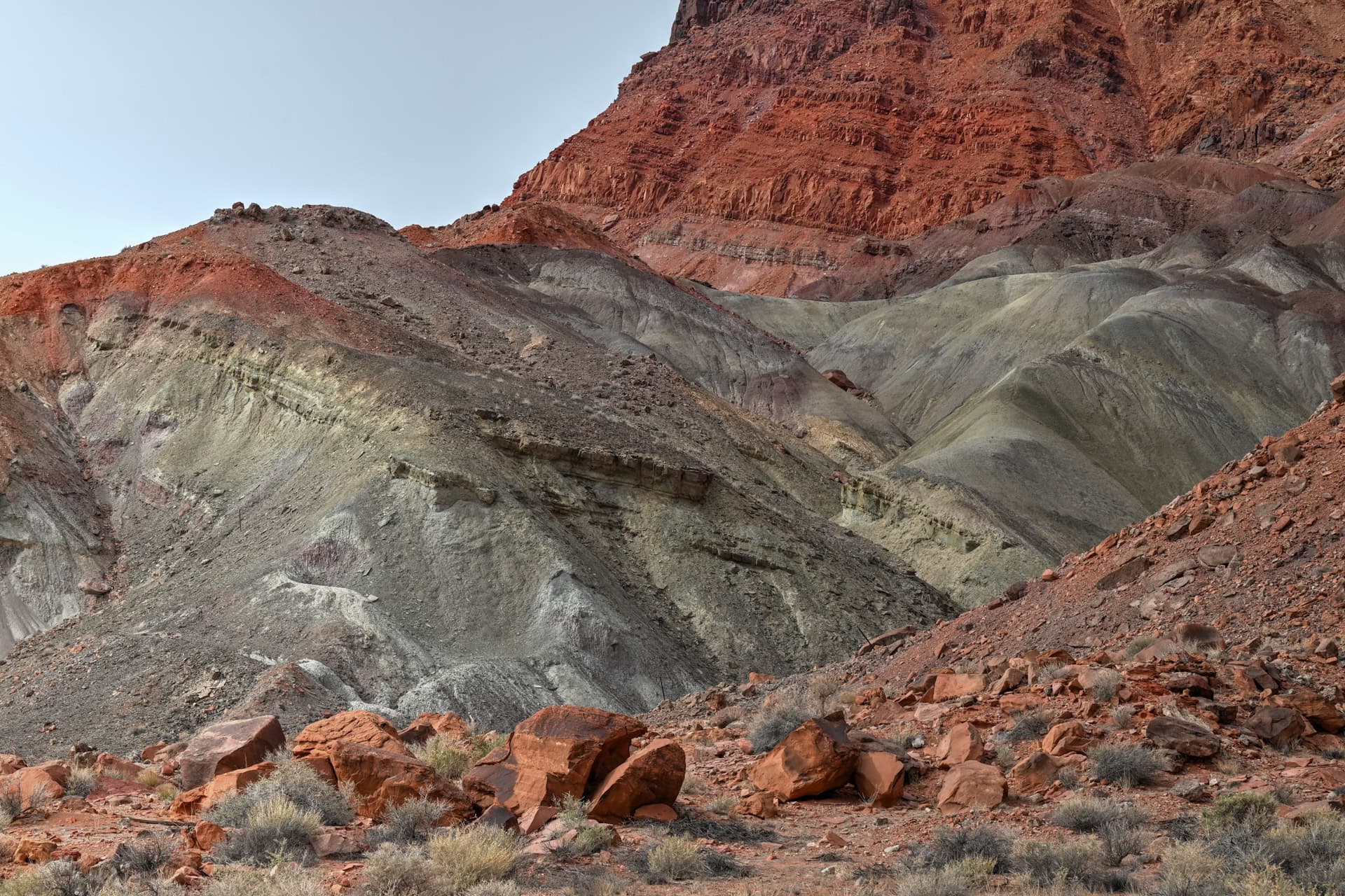 colorful banded cliffs in marble canyon arizona