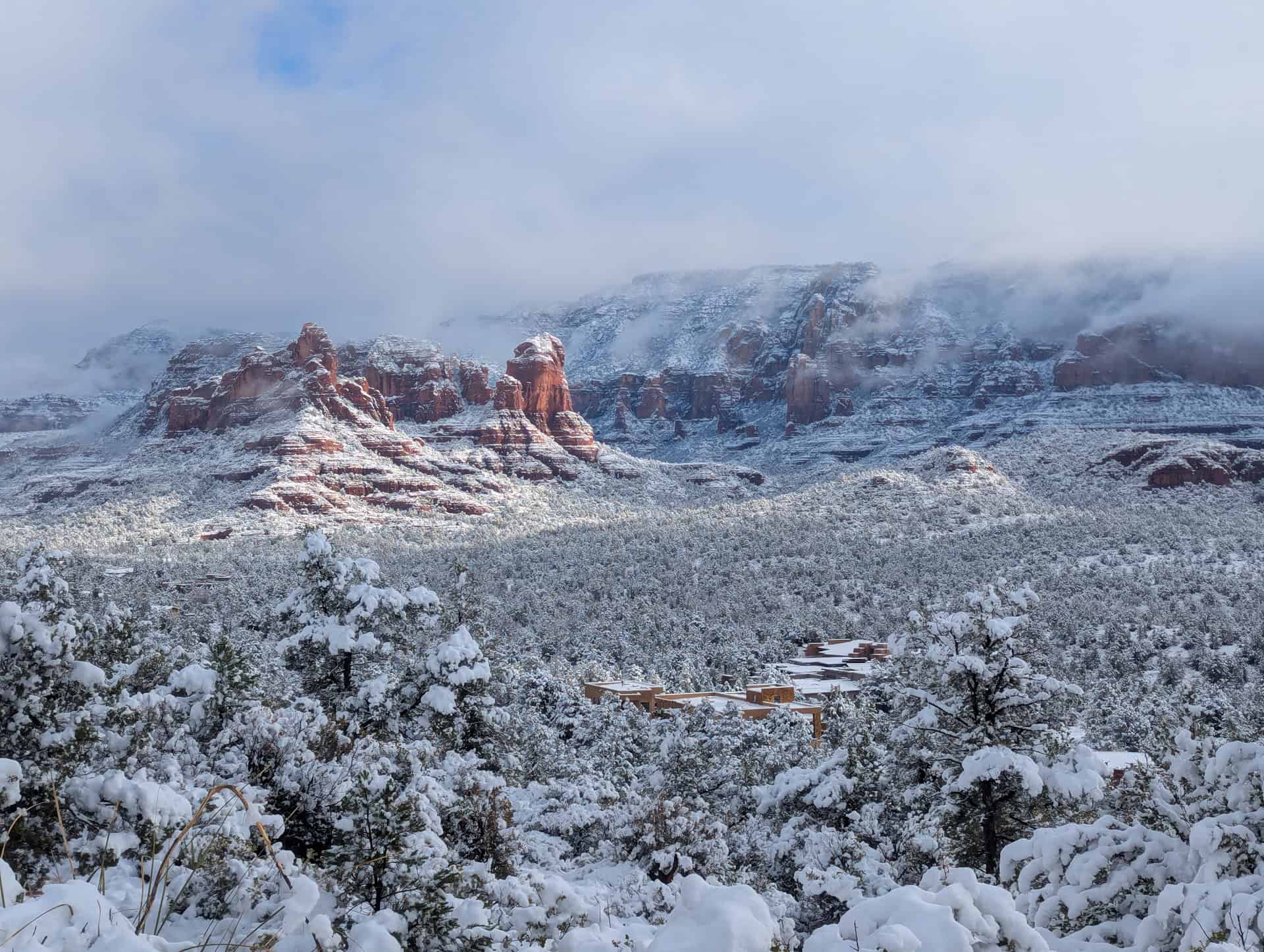 snowy landscape in sedona