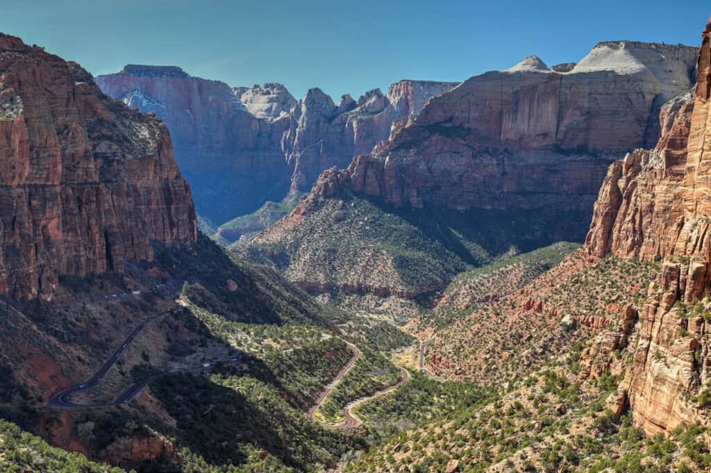 view of the pine creek canyon in zion