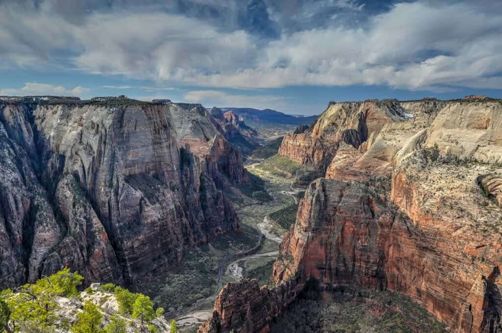 view from observation point in zion
