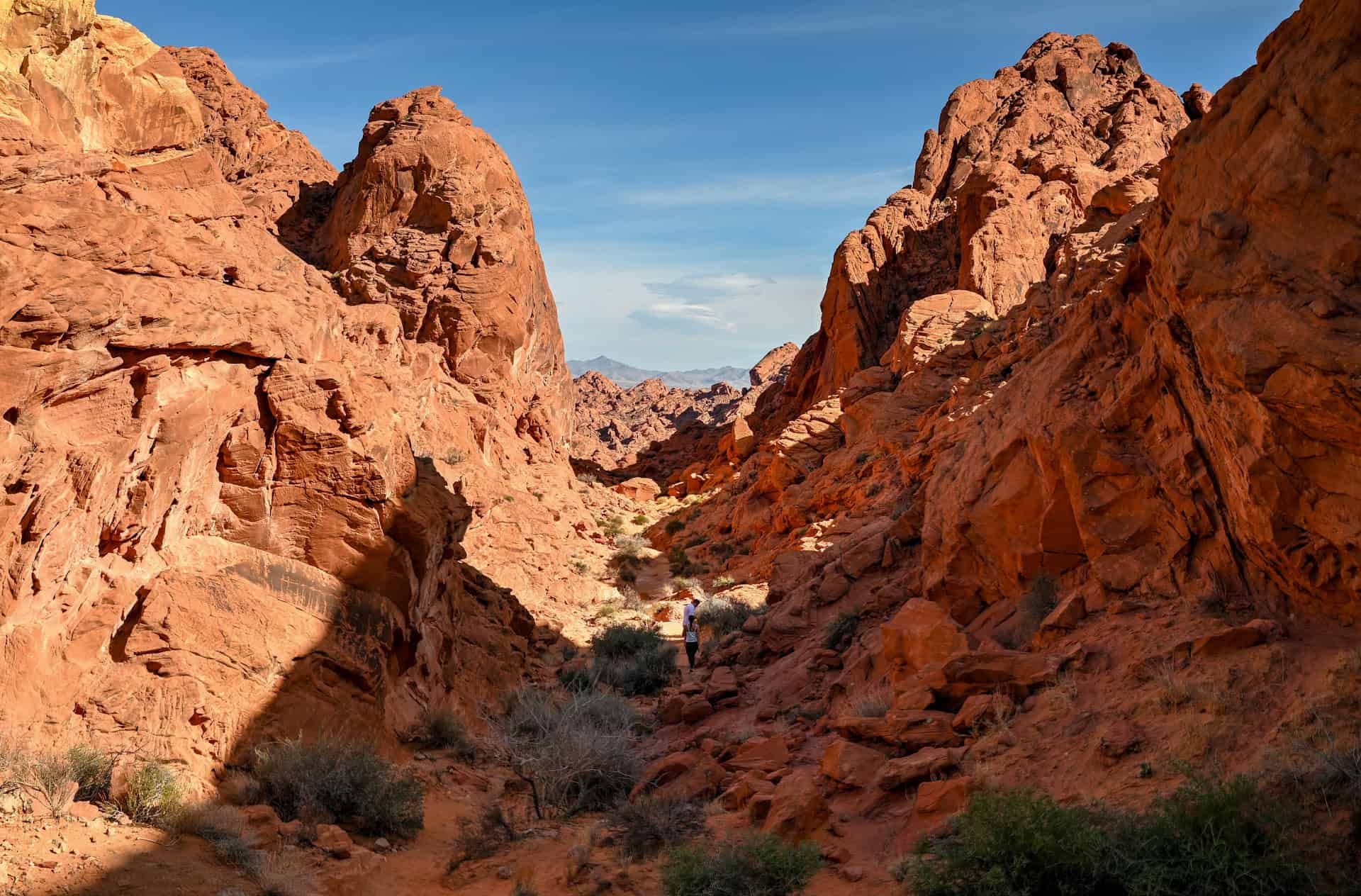 canyon in rainbow vista trail in valley of fire state park
