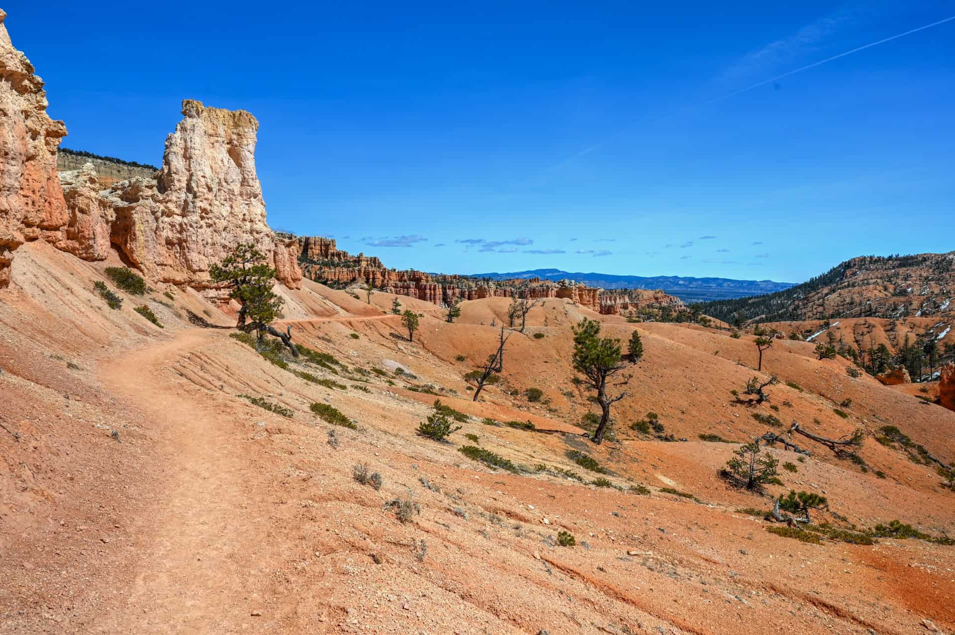 view along the tower brige trail in bryce canyon national park