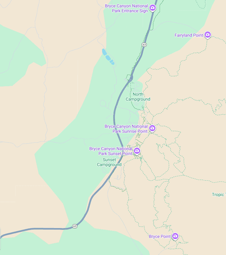 map of bryce canyon viewpoints