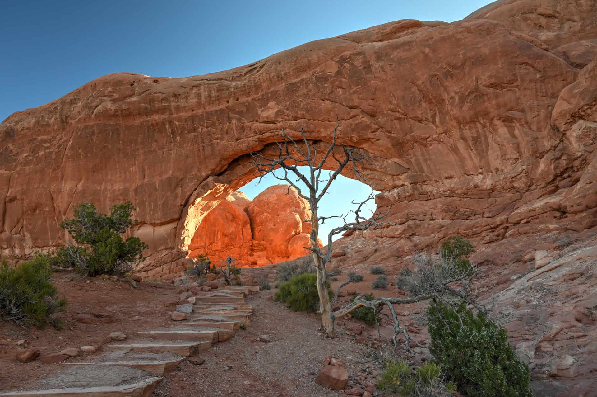 the windows trail in arches national park