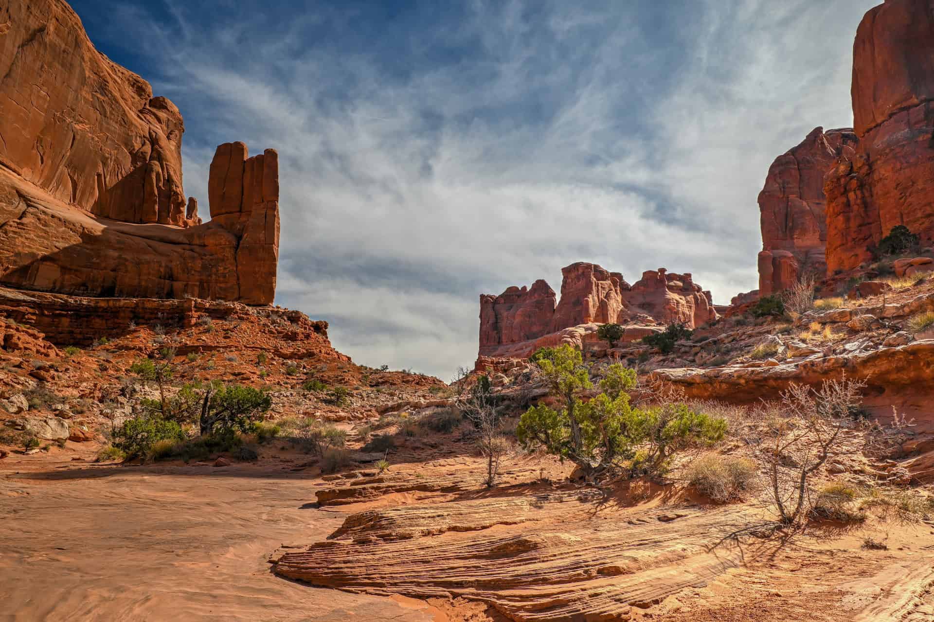 view from the park avenue trail in arches