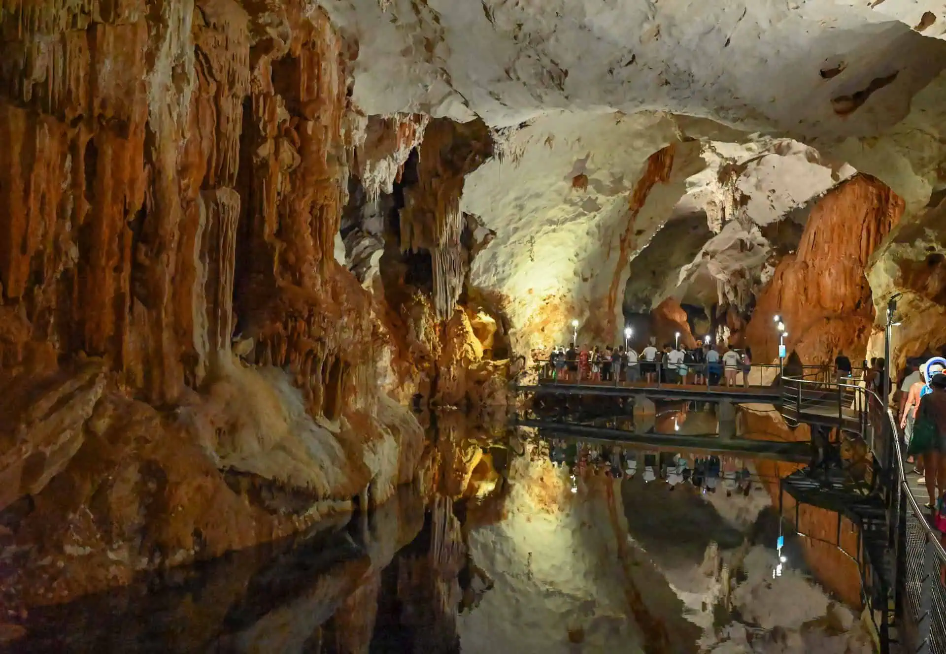 walkway through Grotta del Bue Marino
