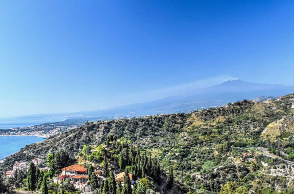 view of etna from taormina
