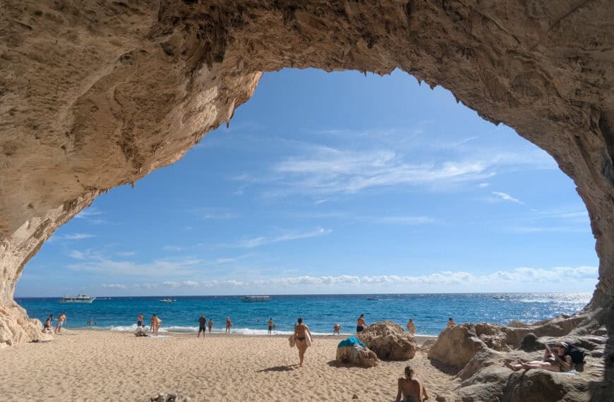 view from inside cala luna cave