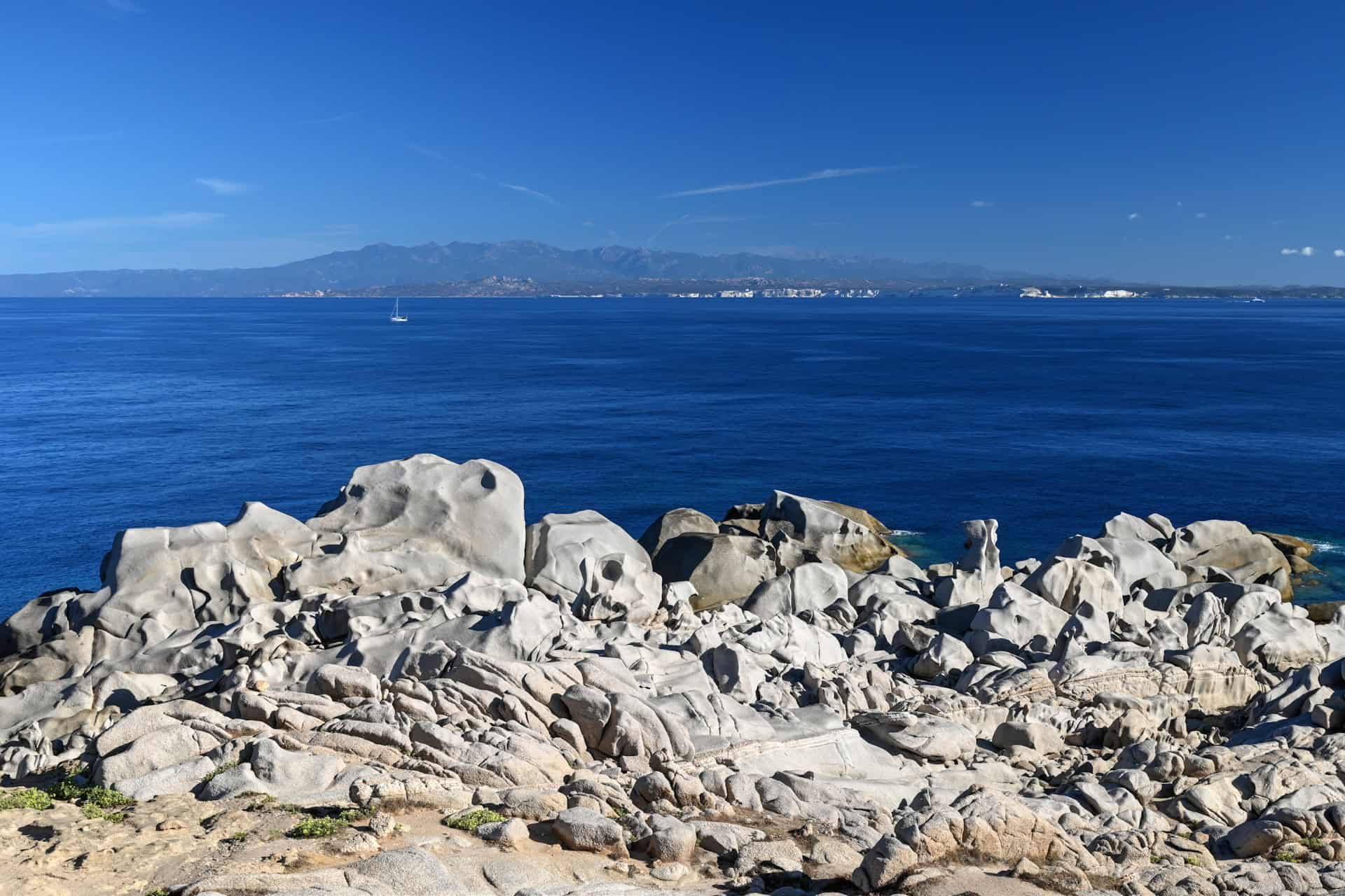 view of corsica from capo testa