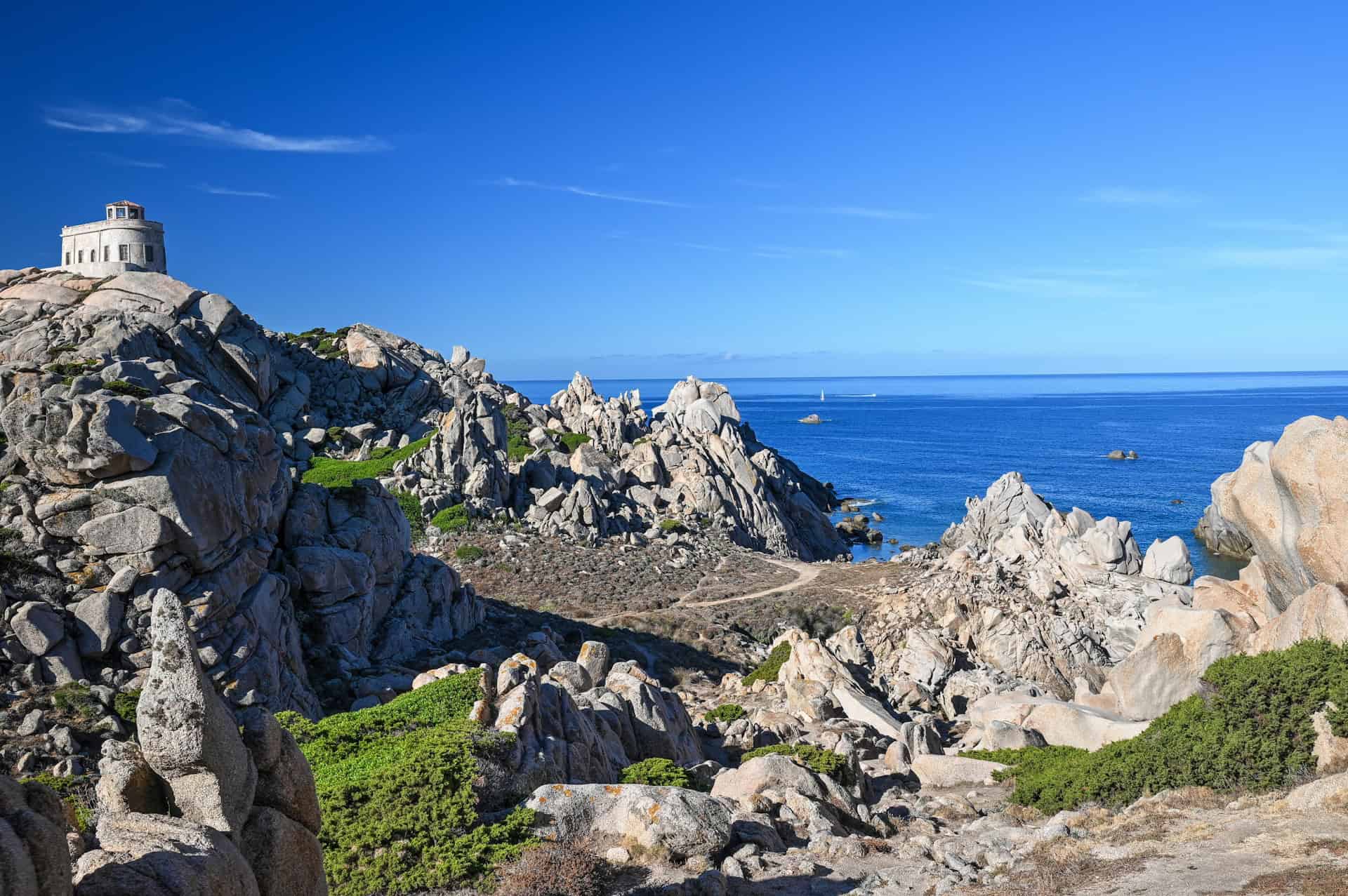 hiking trail in capo testa