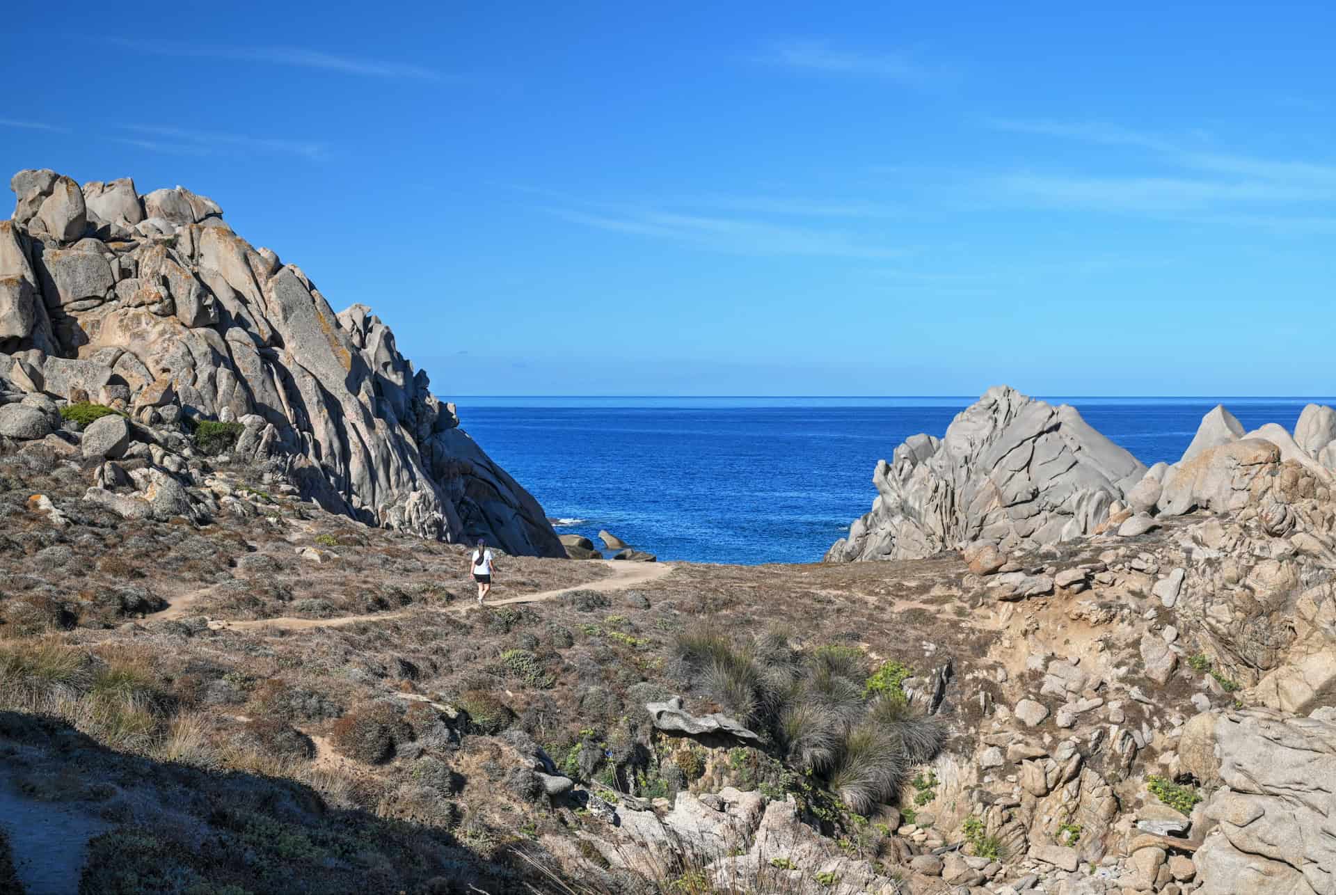 hiking trail in capo testa