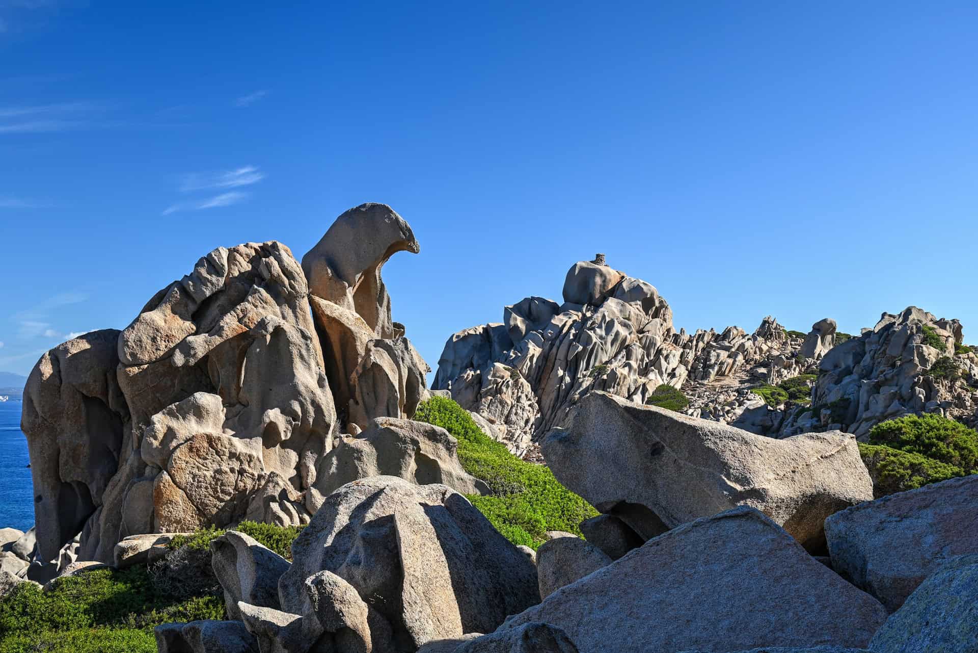 otherwordly rock formation of capo testa
