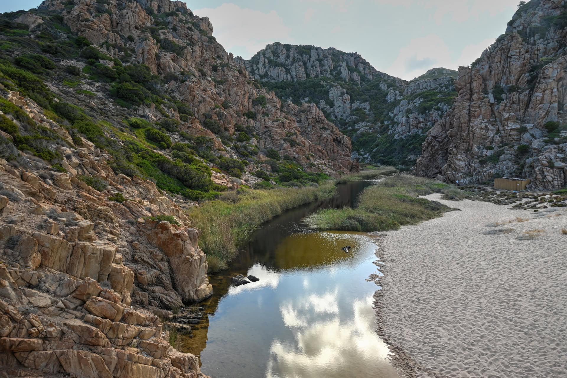 the lagoon behind Spiaggia di Cala Li Cossi