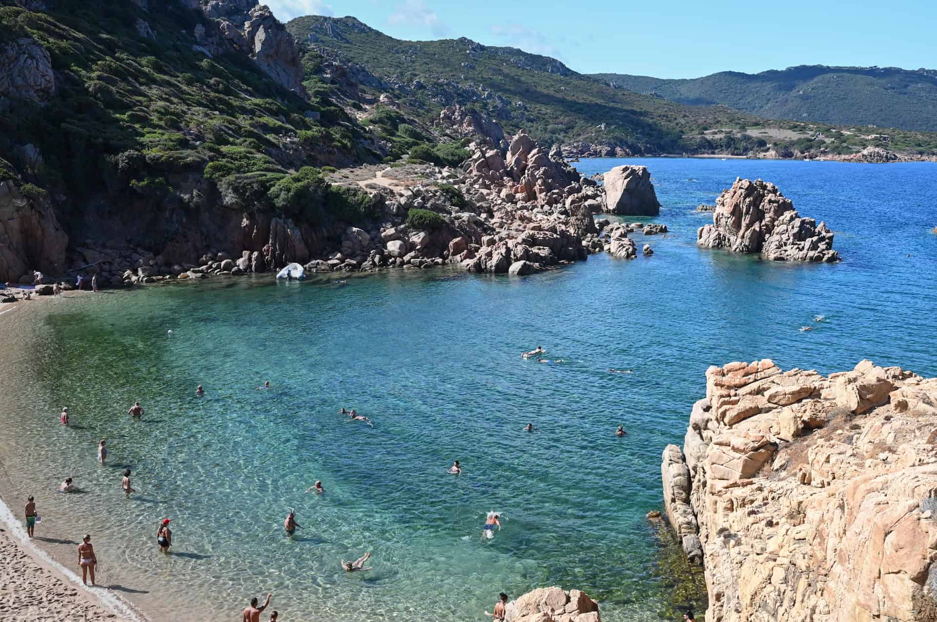 the clear water at Spiaggia di Cala Li Cossi