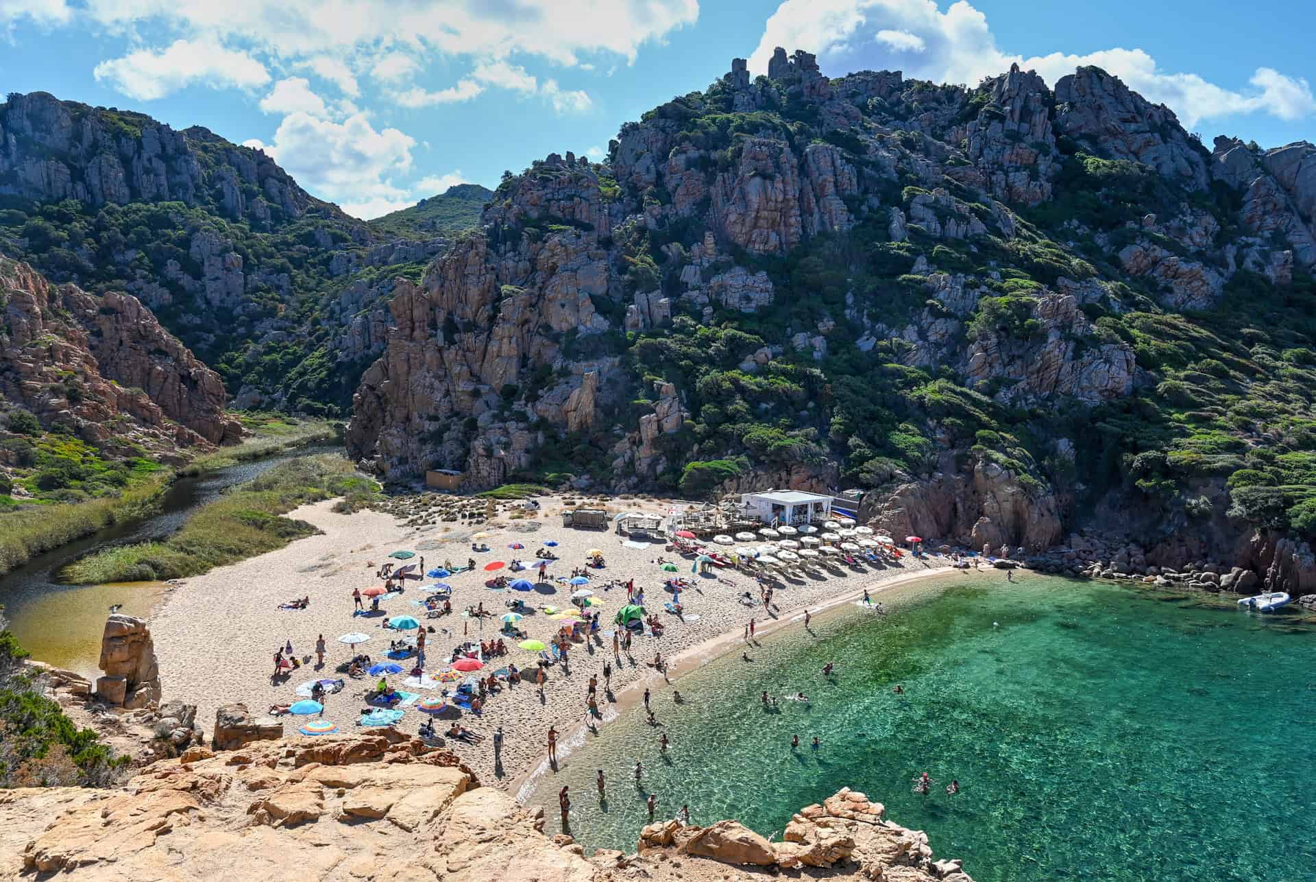 the beach at Spiaggia di Cala Li Cossi