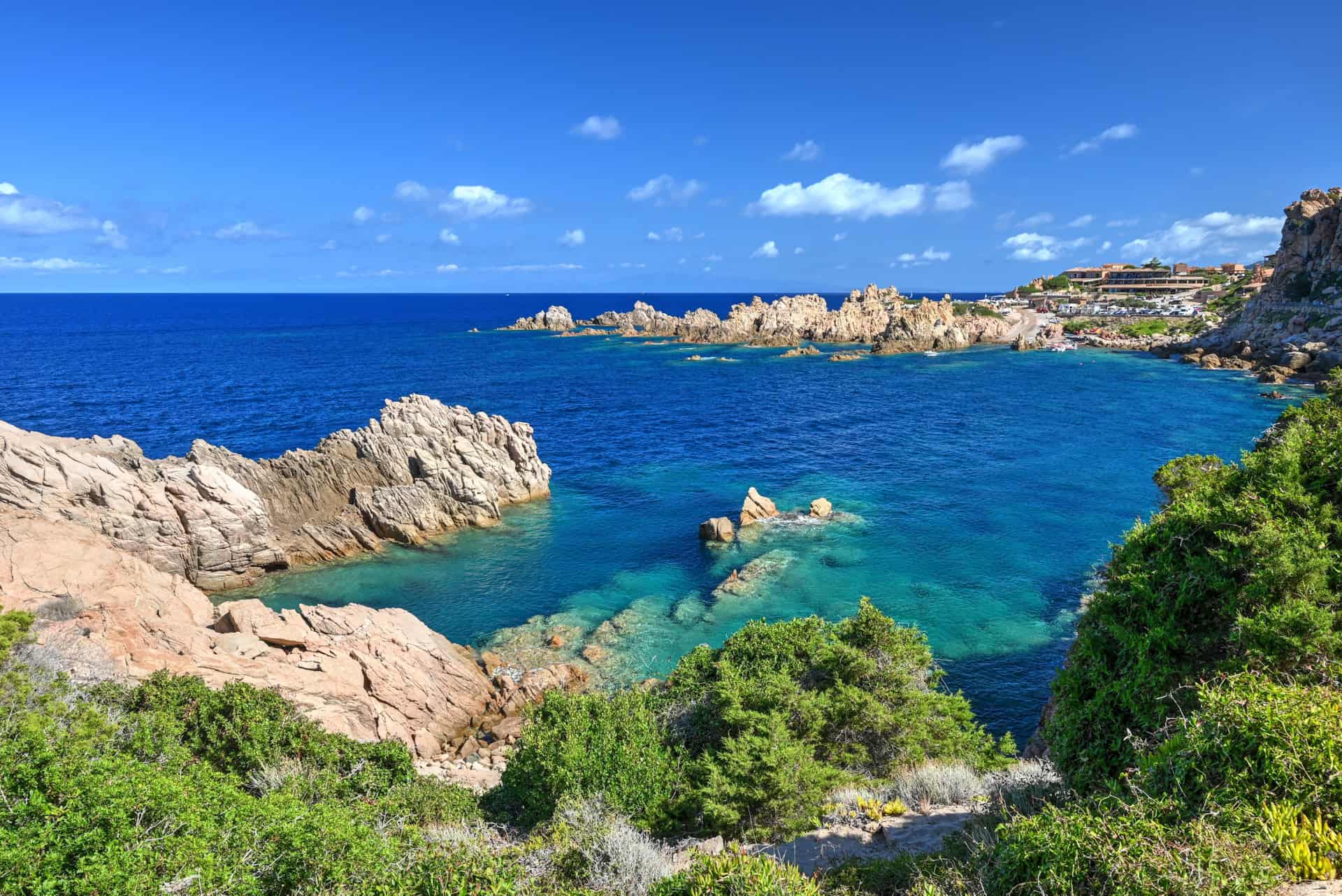 coastal scenery along the Spiaggia di Cala Li Cossi trail