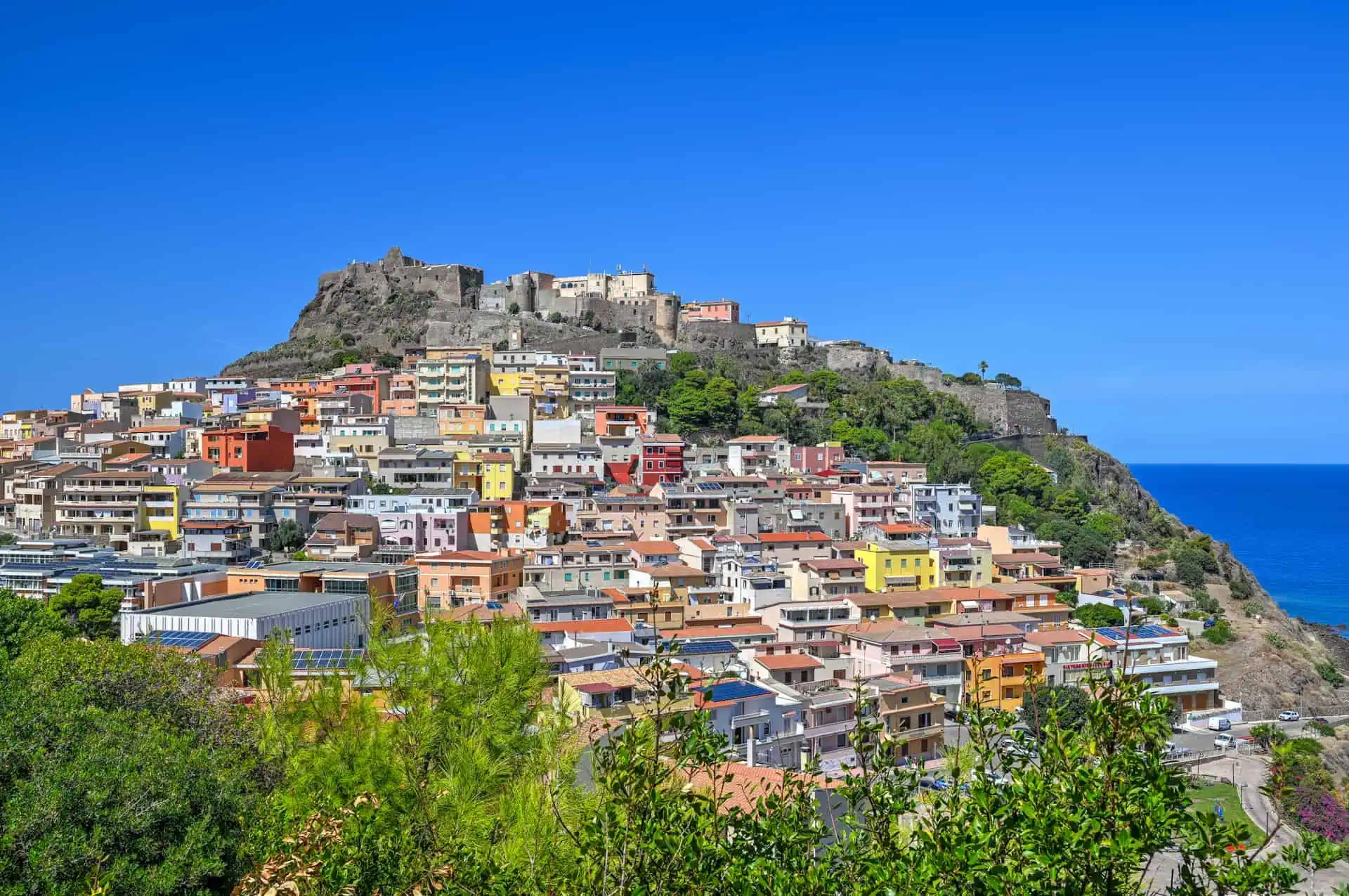 view of castelsardo and its hilltop castle