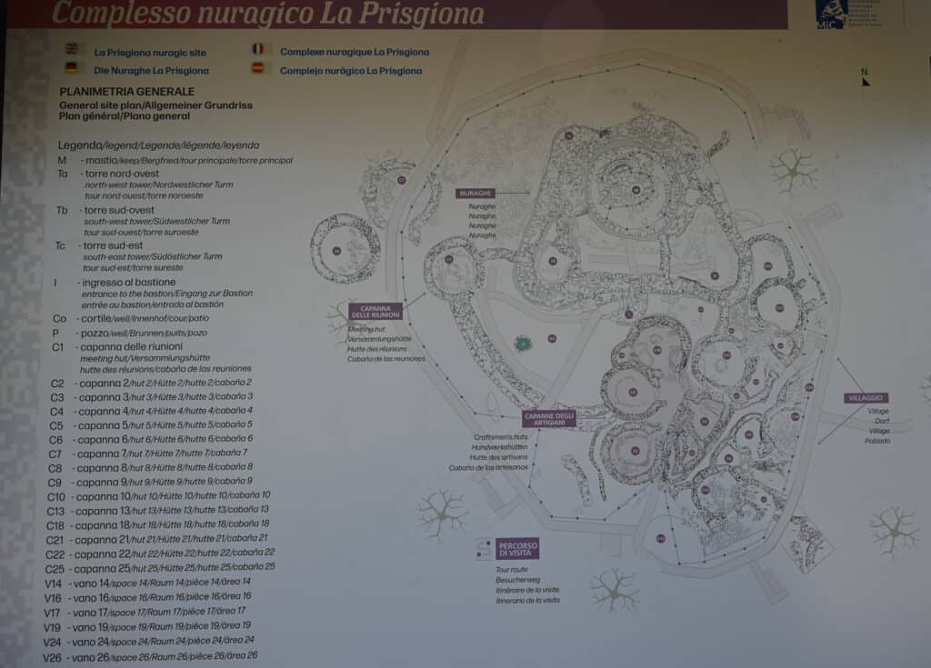 Nuraghe La Prisgiona site map