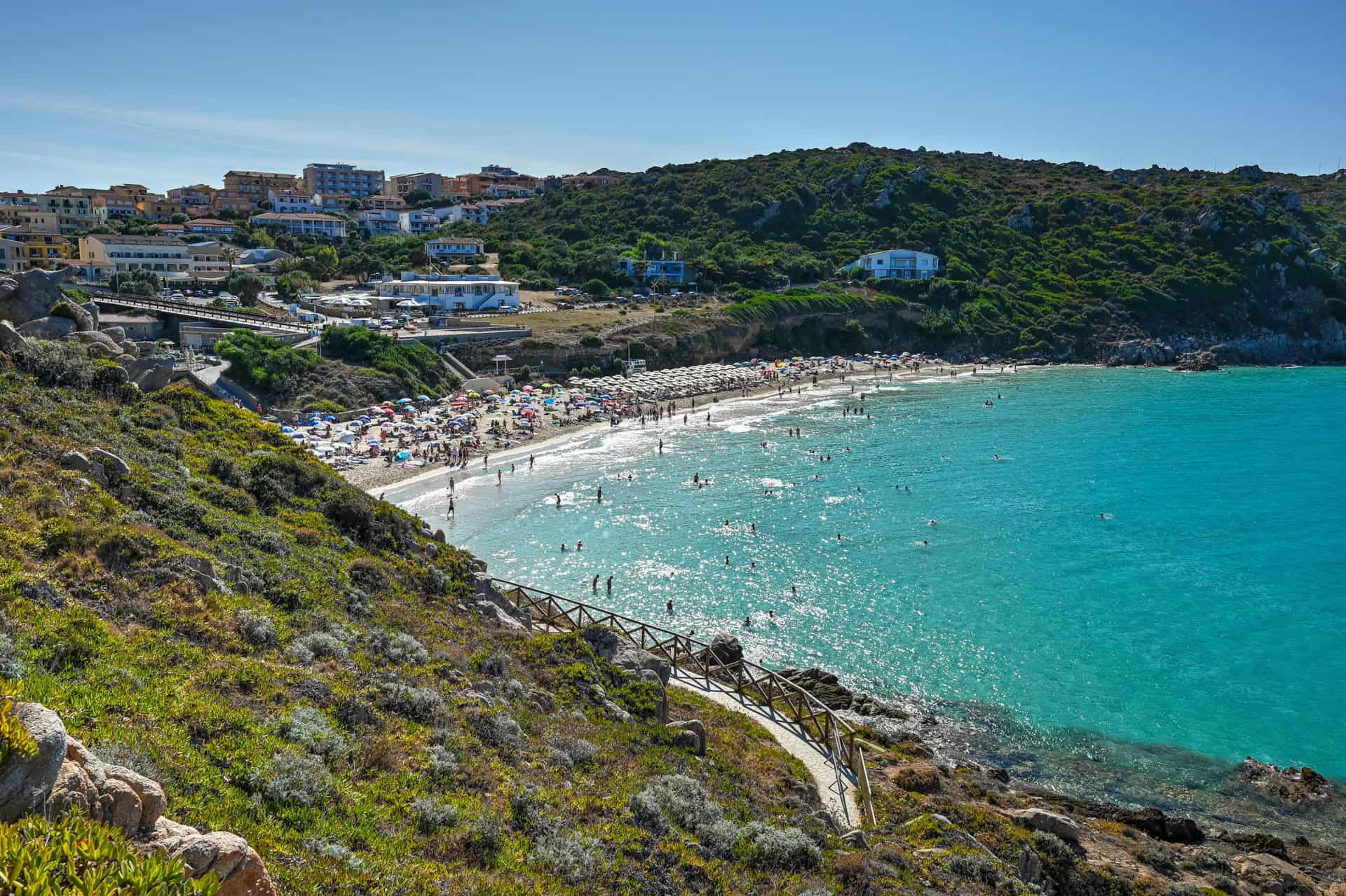 view of Spiaggia Rena Bianca and santa teresa gallura